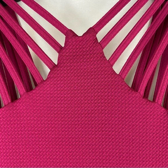 Dress the Population Gwen in Pop Pink Strappy Bodycon Dress Size Extra Small - Picture 7 of 9